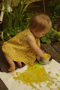 Toddler's first paint - non-toxic and easy to make