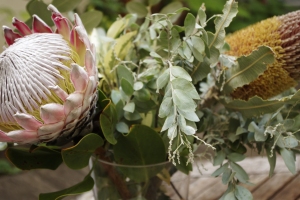 King Protea and Basnksia flower arrangement